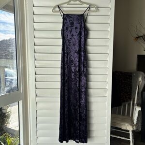 Vintage 90s Bebe Whimsigoth Fairy Grunge Floral Burnout Velvet Slip Dress Size M